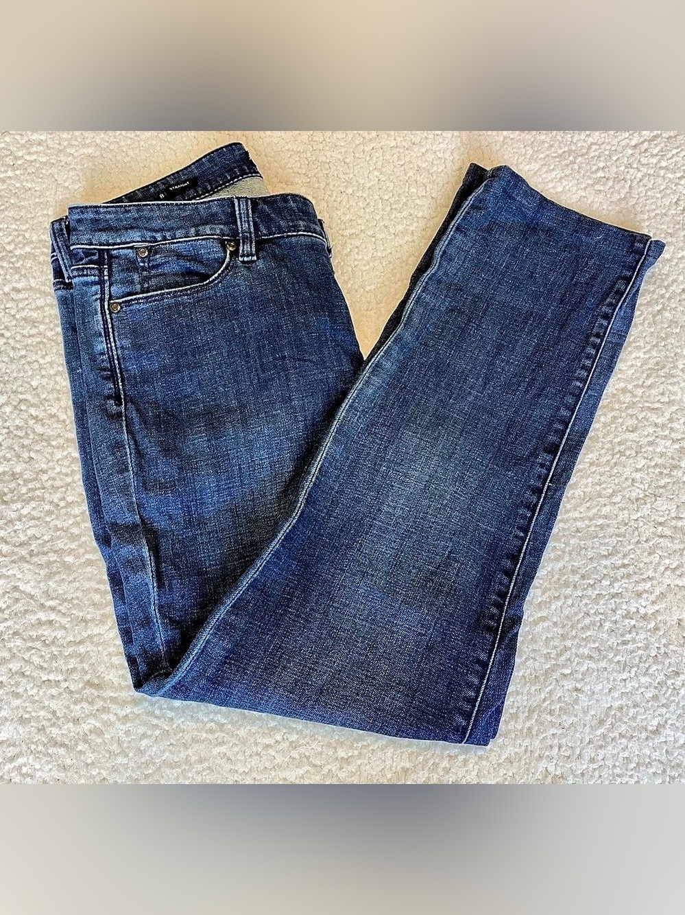Talbots Flawless Five Pocket Straight Jeans 8 Dark Wash Quiet Luxury